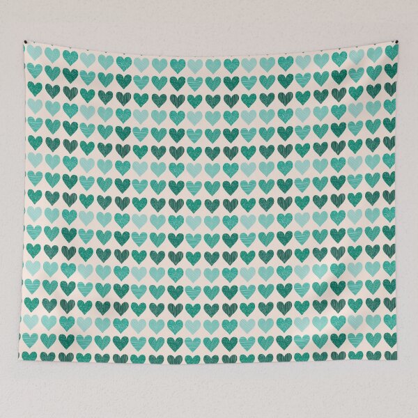Item preview, teal hearts designed and sold by Alainna Parungao.