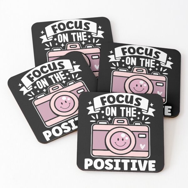 Item preview, Focus On the Positive | Positive Affirmation Cute Pink Camera - Black designed and sold by PearlMoonGrapes.