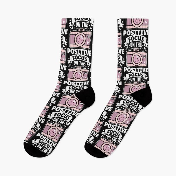 Item preview, Focus On the Positive | Positive Affirmation Cute Pink Camera - Black designed and sold by PearlMoonGrapes.