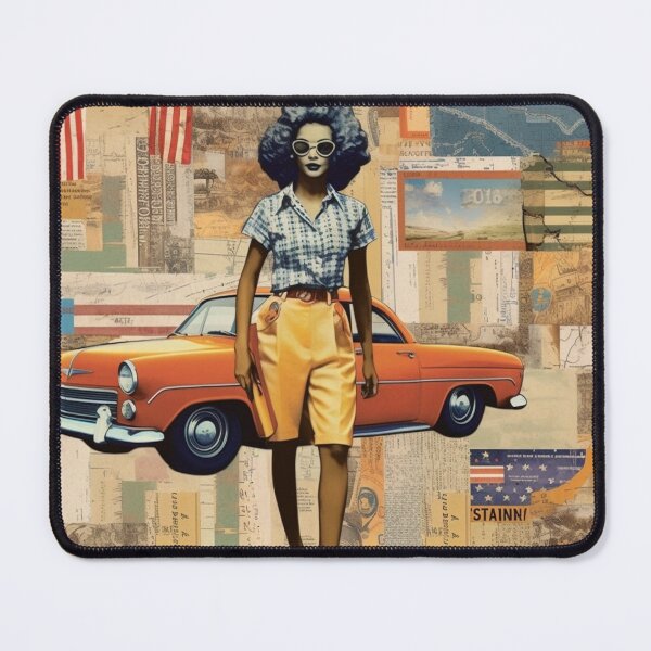 Item preview,   America Retro Vintage Patchwork of Americana Pattern Collage designed and sold by BrandonArtWorld.