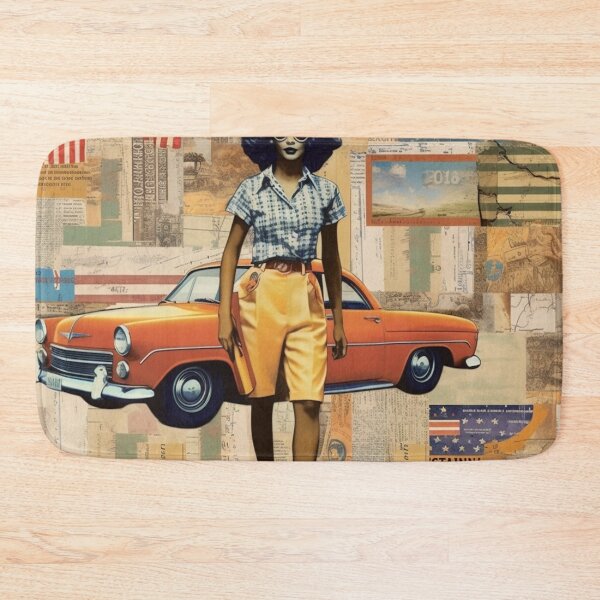 Item preview,   America Retro Vintage Patchwork of Americana Pattern Collage designed and sold by BrandonArtWorld.