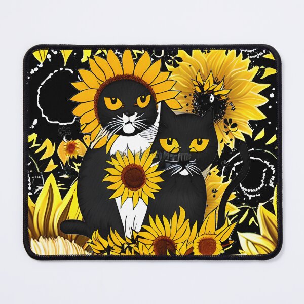 Item preview, Two Crazy Black Cats in Sunflowers designed and sold by purplesensation.