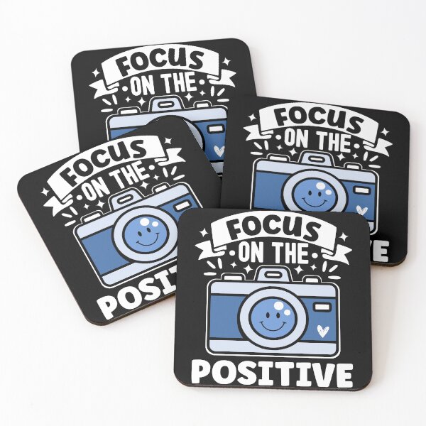 Item preview, Focus On the Positive | Positive Affirmation Cute Blue Camera - Black designed and sold by PearlMoonGrapes.