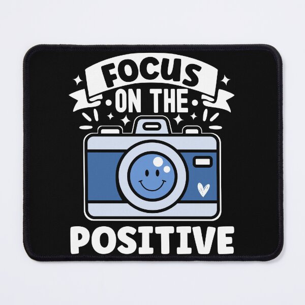 Item preview, Focus On the Positive | Positive Affirmation Cute Blue Camera - Black designed and sold by PearlMoonGrapes.