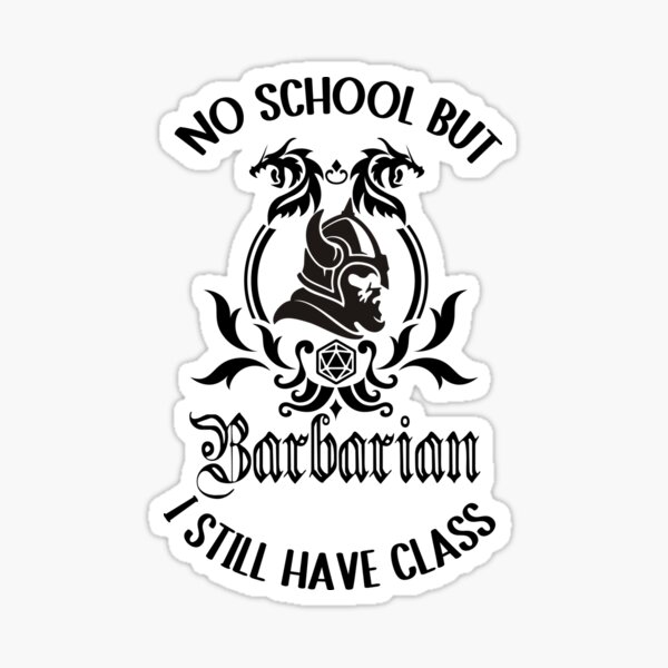 Item preview, Barbarian class rpg gaming no school designed and sold by IndoorFeats.