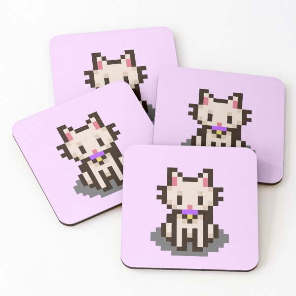 Item preview, Cream Pixel Cat Sticker designed and sold by StrawHatBby.