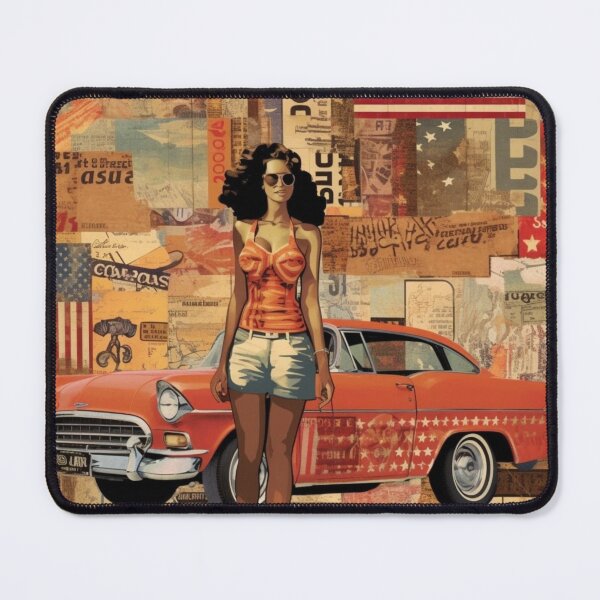 Item preview,  America Retro Vintage Patchwork of Americana Pattern Collage designed and sold by BrandonArtWorld.