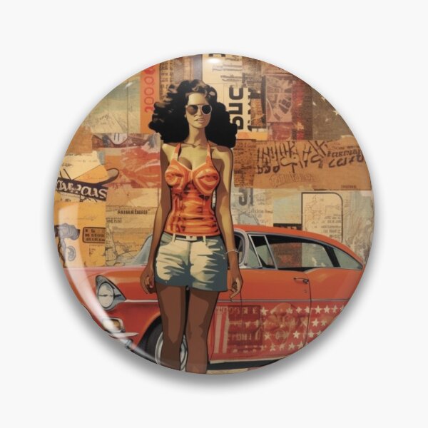 Item preview,  America Retro Vintage Patchwork of Americana Pattern Collage designed and sold by BrandonArtWorld.