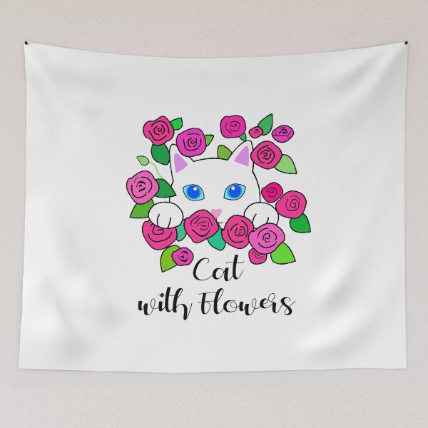 Item preview, Cat with flowers  designed and sold by fernandobos.