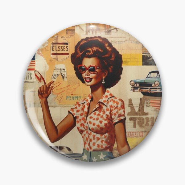 Item preview,  America Retro Vintage Patchwork of Americana Pattern Collage designed and sold by BrandonArtWorld.