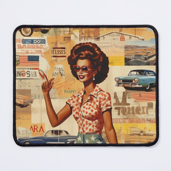 Item preview,  America Retro Vintage Patchwork of Americana Pattern Collage designed and sold by BrandonArtWorld.