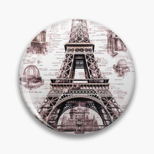 Item preview, Eiffel Tower Blueprint - Architectural Design Collection designed and sold by MaxMagnuson.