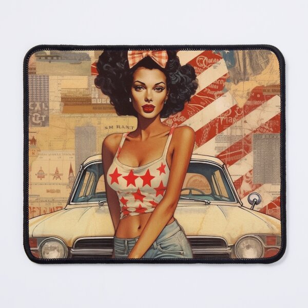 Item preview, America Retro Vintage Patchwork of Americana Pattern Collage designed and sold by BrandonArtWorld.
