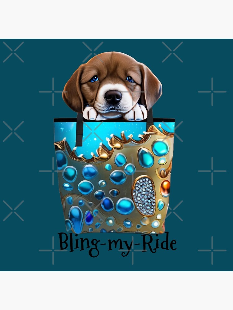 Bling-my-Ride Cute Brown and white Puppy in a Tote Bag | Tote Bag