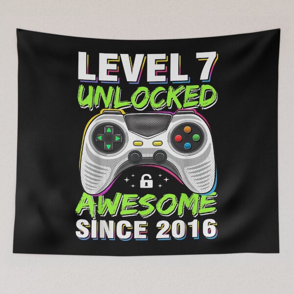 Item preview, Seven 7yr BDay Son Boy Funny Gamer 7th 7 Years Old Birthday designed and sold by retro-vectors.
