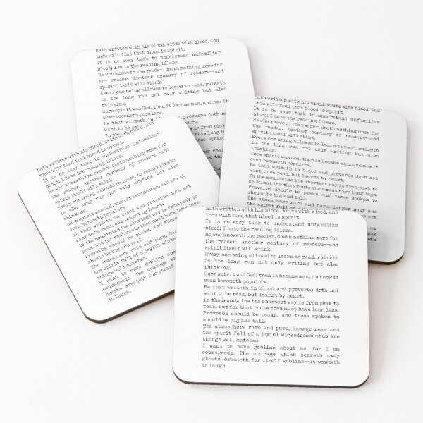 Item preview, Write with blood - Friedrich Nietzsche Poem - Literature - Typewriter Print designed and sold by Studio Grafiikka.