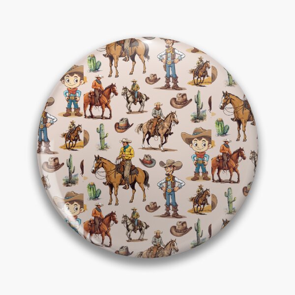 Item preview, Cowboy Cartoon Pattern designed and sold by ArtMeetsPizza.
