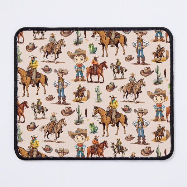 Item preview, Cowboy Cartoon Pattern designed and sold by ArtMeetsPizza.