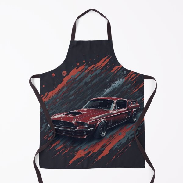 Artikelvorschau, Abstrakte Mondfahrt: Isometrisches flaches Design eines Ford Mustang Shelby von 1968 auf Aquarellhintergrund entworfen und verkauft von RedArtG09.
