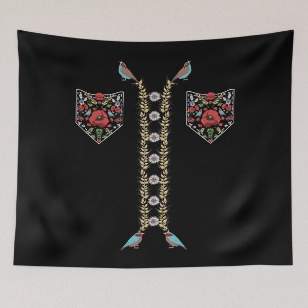 Item preview, Red Poppies & Birds Pockets Floral Ukrainian Vyshyvanka designed and sold by r-silver.