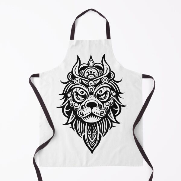 Item preview, Fu dog mask tattoo mandala art designed and sold by Estalon.