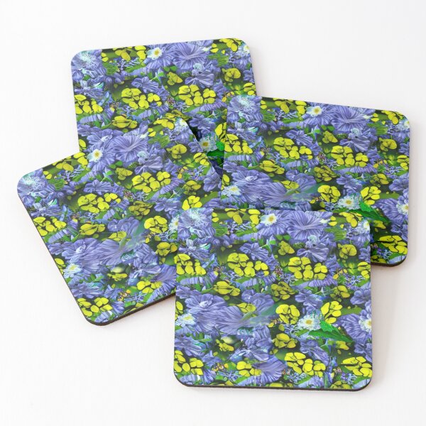 Item preview, Abstract Yellow and Blue Floral designed and sold by calibrit.