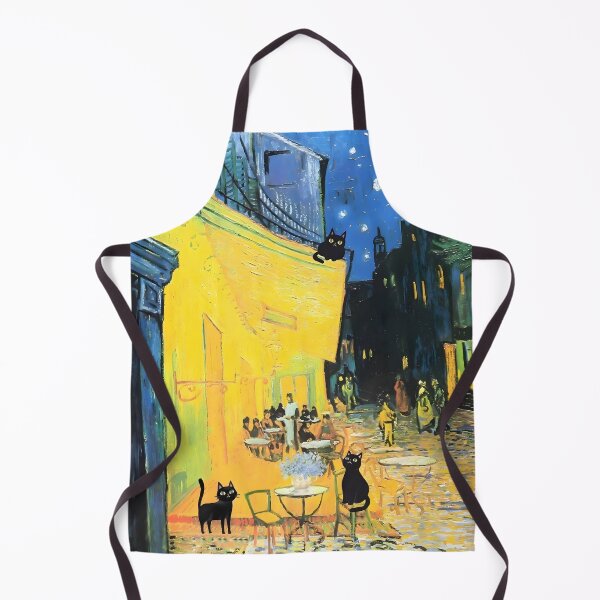 Vista previa del artículo con la obra «Gatos negros en la terraza del café de Vincent Van Gogh por la noche», diseñado y vendido por outdoorway.