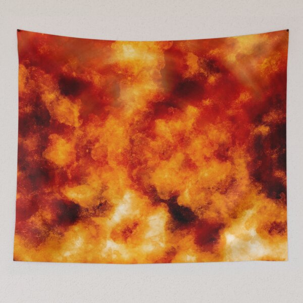 Item preview, Burning Down Veils - Lyrical Abstraction - Abstract Expressionist painting - Fire, Yellow, Orange designed and sold by Studio Grafiikka.
