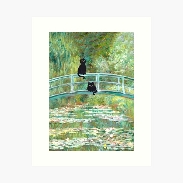 Item preview, Monet's The Water Lily Pond Bridge with the Cats designed and sold by outdoorway.