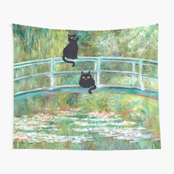 Item preview, Monet's The Water Lily Pond Bridge with the Cats designed and sold by outdoorway.