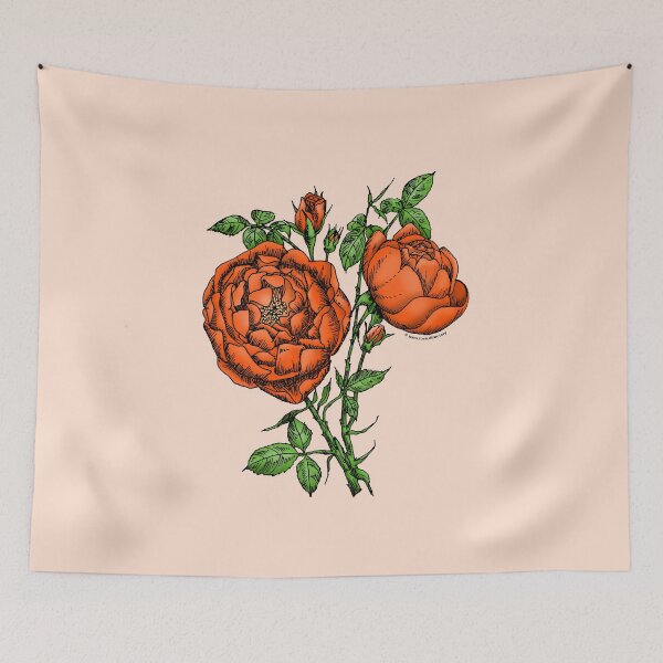 Item preview, Orange Cupped Rose Bloom Full 26-40 Petals In 3+ Rows designed and sold by Rachael Taylor.