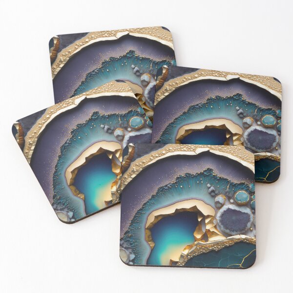 Item preview, Dark Purple, Teal, and Gold Geode  designed and sold by CeeJBeeCreates.