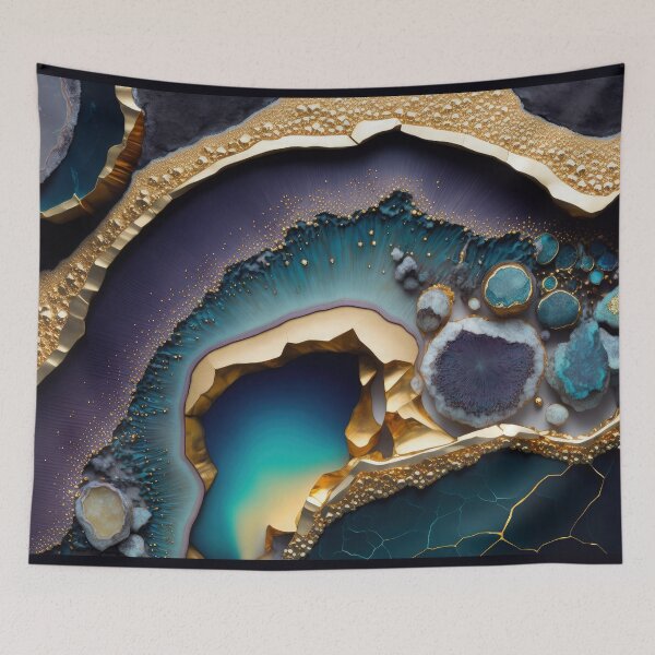 Item preview, Dark Purple, Teal, and Gold Geode  designed and sold by CeeJBeeCreates.