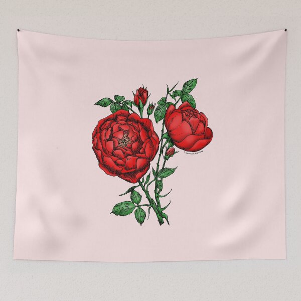 Item preview, Bright Red Cupped Rose Bloom Full 26-40 Petals In 3+ Rows designed and sold by Rachael Taylor.