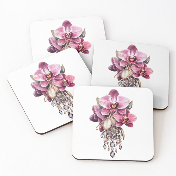 Item preview, Decoration with pink orchid and crystals designed and sold by kosmicwoman.