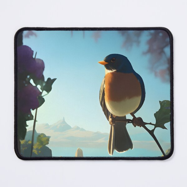 Item preview, American robin perched in a bush designed and sold by MDArtdesigns.