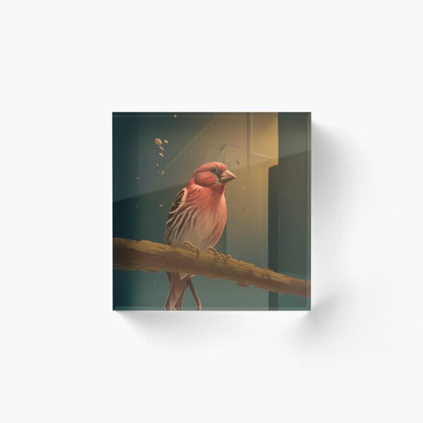 Item preview, Female house finch perched on a twig designed and sold by MDArtdesigns.