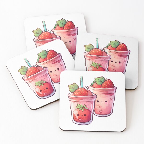 Item preview, Watercolor, Cute Strawberry Smoothies Stickers designed and sold by SuccessSK.