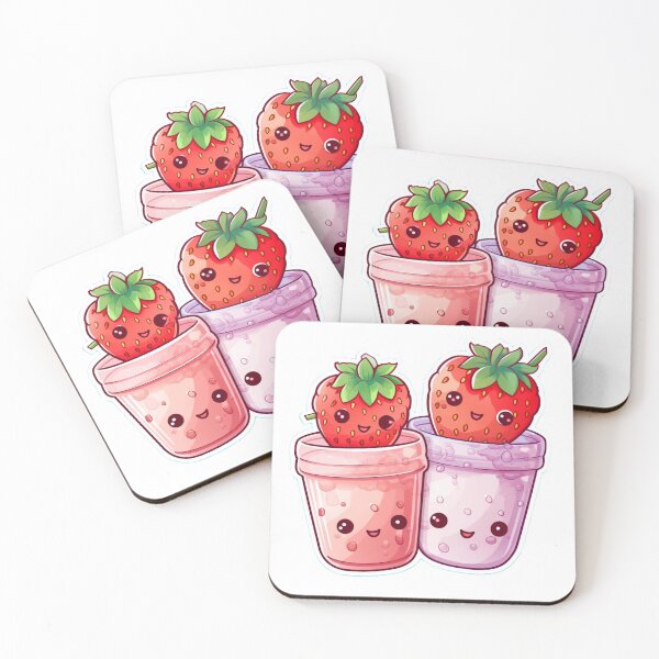Item preview, Watercolor, Cute Strawberry Smoothies Stickers designed and sold by SuccessSK.