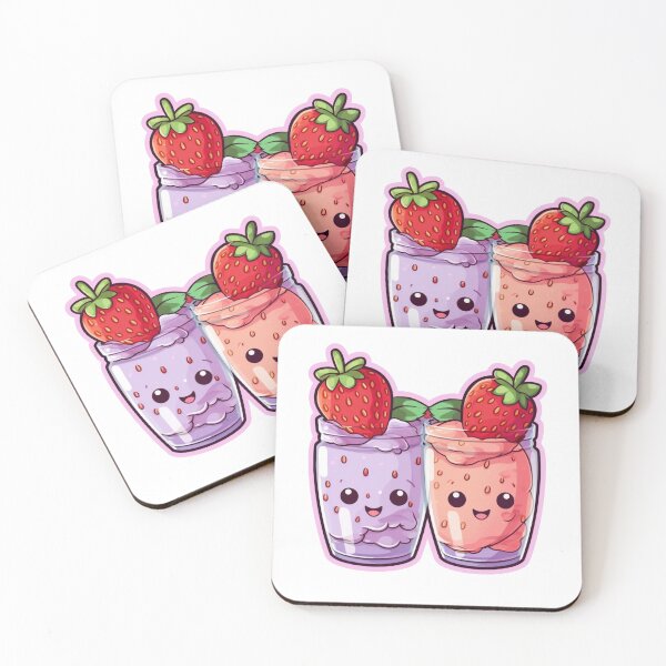 Item preview, Watercolor, Cute Strawberry Smoothies Stickers designed and sold by SuccessSK.