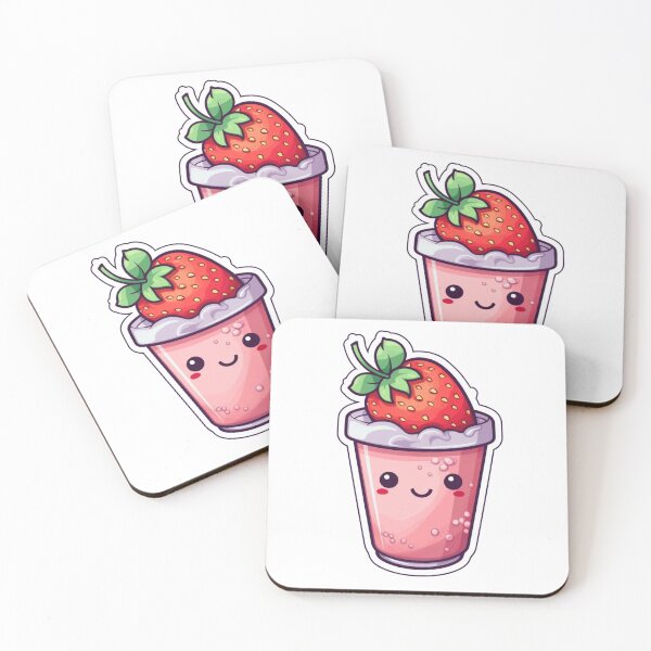 Item preview, Watercolor, Cute Strawberry Smoothies Stickers designed and sold by SuccessSK.