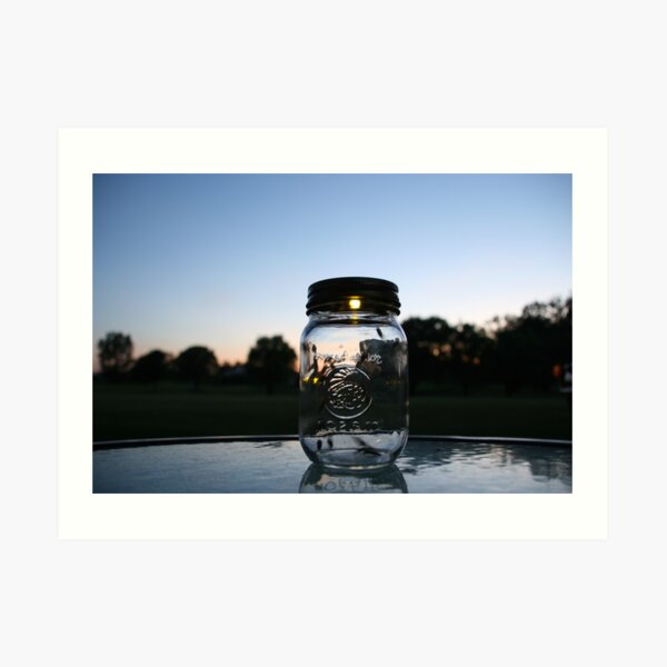Lightning Bugs in a Mason Jar Art Print