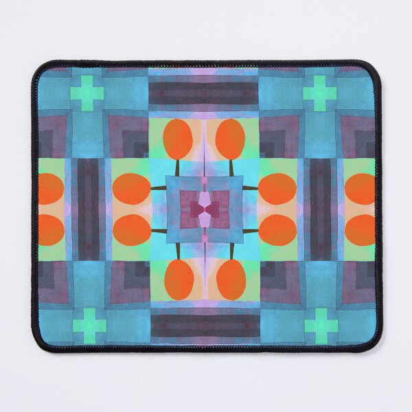 Item preview, Orange and Turquoise Patchwork Style Pattern designed and sold by KeksWorkroom.