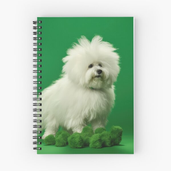 Item preview, Curly white dog on clump of moss. designed and sold by DigitalArties.