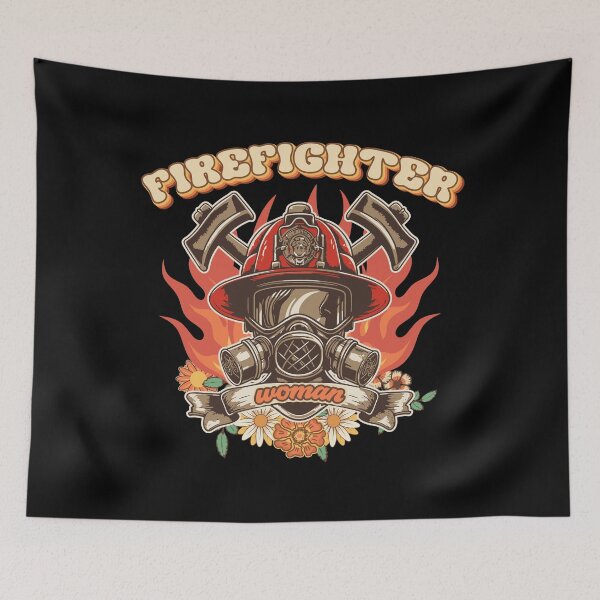 Item preview, Firefighter woman Fire girl designed and sold by HomeCoquette.