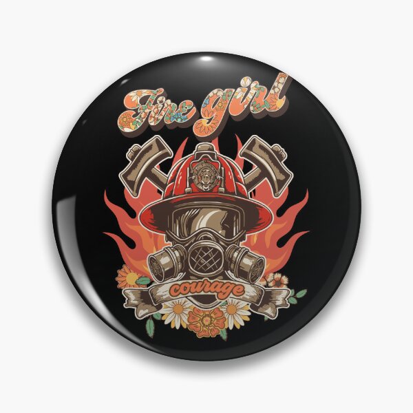 Item preview, Firefighter woman Fire girl floral groovy  designed and sold by HomeCoquette.