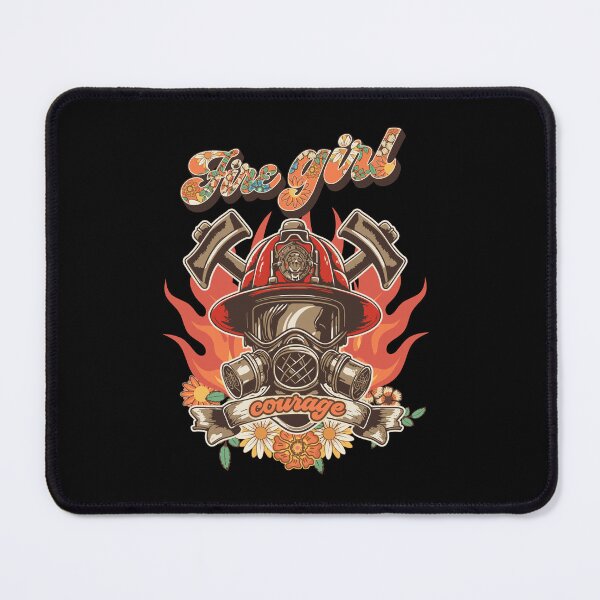 Item preview, Firefighter woman Fire girl floral groovy designed and sold by HomeCoquette.