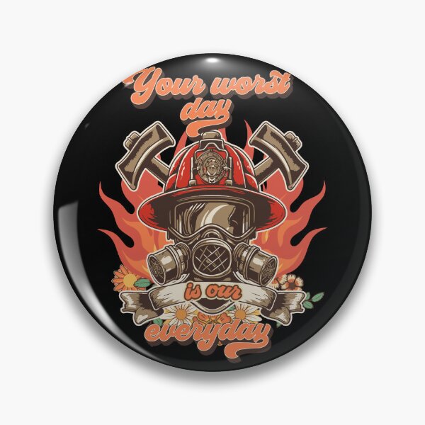 Item preview, Firefighter woman Fire girl floral groovy funny quote Your worst day is our everyday designed and sold by HomeCoquette.