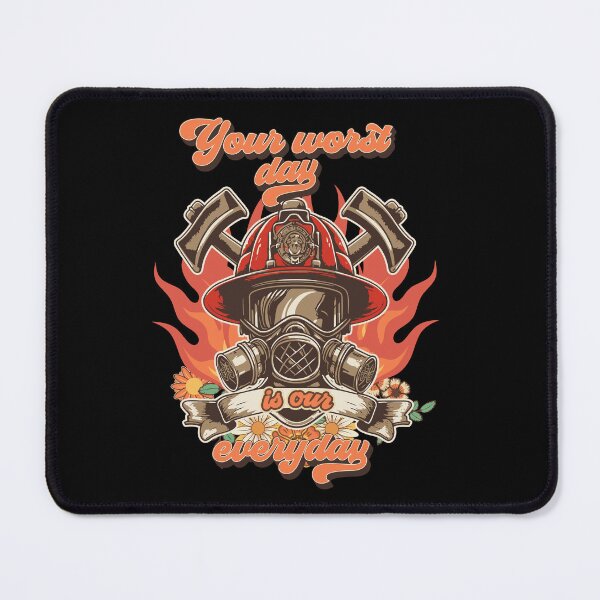 Item preview, Firefighter woman Fire girl floral groovy funny quote Your worst day is our everyday designed and sold by HomeCoquette.