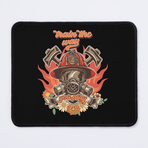 Item preview, Firefighter woman Fire girl floral groovy funny quote Train the way you play designed and sold by HomeCoquette.